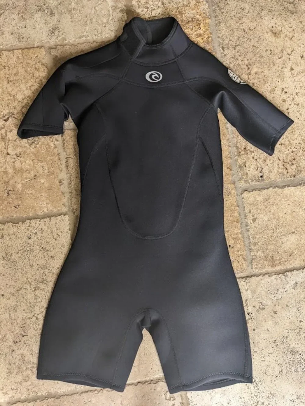 MINT RIP CURL Wetsuit 3mm Short Sleeve Shorts Back Zip BLUE Black BOYS Size 10